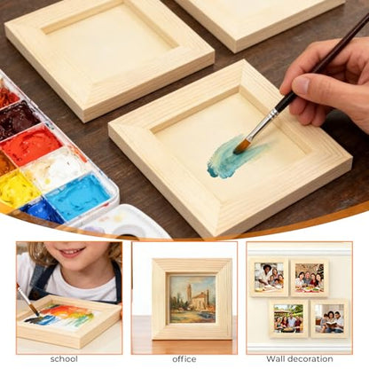 FSWCCK 5 Pack 4 x 4 inch Wood Panel Boards, Unfinished Wood Canvas Panels for Crafts, Painting Canvas, DIY Art Projects, Pouring, Arts Use with Oils, Acrylics - size: 4"X 4" 5 Pack