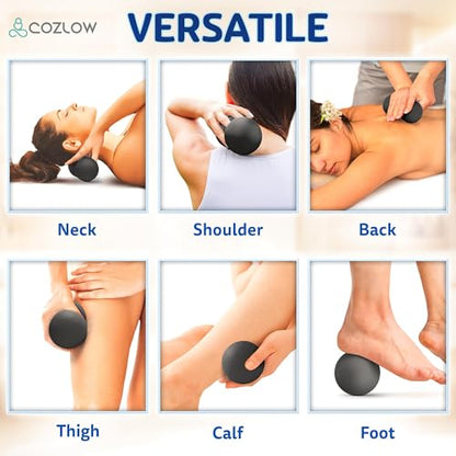 COZLOW Peanut Massage Ball - Deep Tissue Therapy, Pain Relief - Black - color: Black