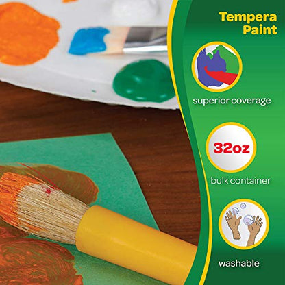 Crayola Washable Tempera Paint For Kids, Red Paint, Classroom Supplies, Non Toxic, 32 Oz Squeeze Bottle - color: Red, size: 32 Fl Oz (Pack of 1)