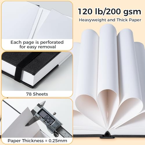 Ohuhu 6.3"x6.3" Marker Paper Pad Art Sketchbook for Drawing and Sketching | Mini Sketch Book - 120 LB/200 GSM Smooth Drawing Paper - 30 Sheets/60 Pages - PU Hardcover Sketch Pad for Alcohol Markers - size: 6.3" x 6.3"