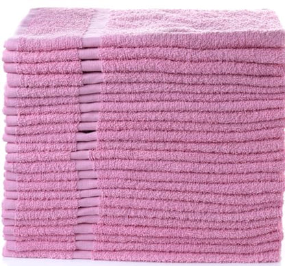 Simpli-Magic Cotton Hand Towels 16"x27" (12 Pack) – Soft Towels for Bathroom, Kitchen, Salon & Gym (Pink) - color: New Pink, size: 16 in x 27 in