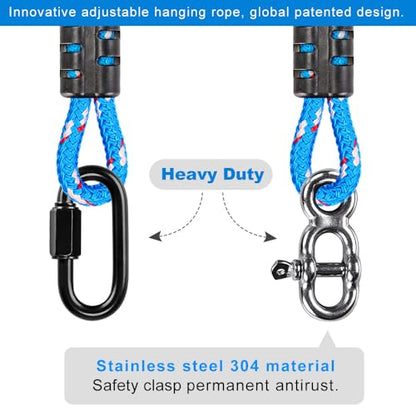 SELEWARE 3ft Tree Swing Rope, Adjustable Hammock Straps Hanging Kit - color: Blue-1 Pack, size: 3ft
