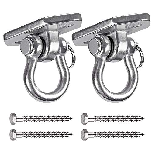 Hammock Chair Hanging Kit Swing Ceiling Mount, Heavy Duty Swing Hanger Hook, Indoor Outdoor Playground Hanging Chair, Tree, Gym, Rope, Swing Set Bracket, Punching Bag Hardware, 1000 LB - style: 2 Pack -180° Swing Hook