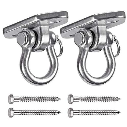 Hammock Chair Hanging Kit Swing Ceiling Mount, Heavy Duty Swing Hanger Hook, Indoor Outdoor Playground Hanging Chair, Tree, Gym, Rope, Swing Set Bracket, Punching Bag Hardware, 1000 LB - style: 2 Pack -180° Swing Hook