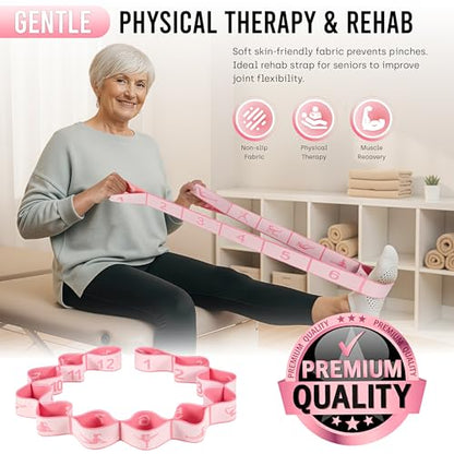 Resistance Bands, Stretch Band for Exercise, Physical Therapy, Rehab & Flexibility, Home Gym Equipment for Yoga, Pilates, Dance, Gymnastics, Number Loop Elastic Strap for Leg and Hip Stretches - color: 1-Pink
