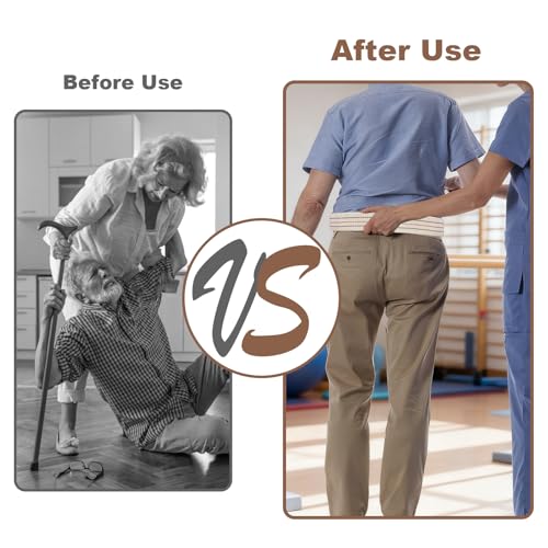 Gait Belt for Seniors 60inch - Walking Transfer Belts Gate Belts Medical for Elderly, Physical Therapy Strap Caregiver Supplies for Caregiver, Nurse, Therapist with Metal Buckle