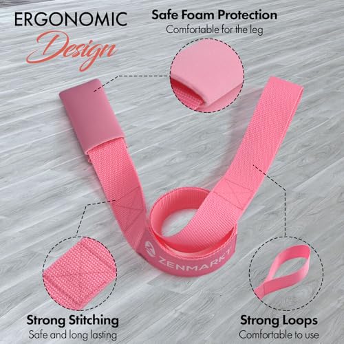 Cheer Stretching Strap for Flexibility Training and Stunt Practice | Durable Stretch Band to Improve Flexibility and Range of Motion, Essential Accessory for Cheerleaders - color: Pink