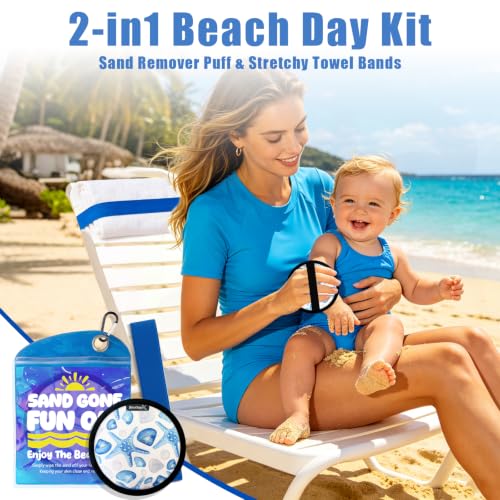 Sand Remover for Beach Towels - Soft Quick Clean Mitt for Kids & Adults | Removes Sand in Seconds,Gentle on Skin,Reusable & Washable,Beach Vacation Essential,Perfect for Beach, Pool & Camping - color: Round Starfish a With Elastic Band