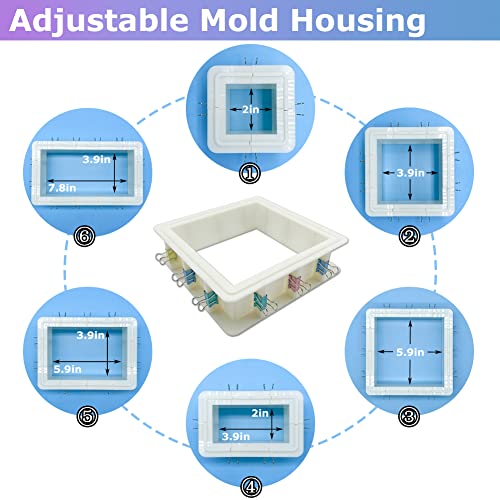 2-Pack Adjustable Mold-Housing for Silicone Molds，Rubber Mold Making Kit | Housing Frame for DIY Candle, Soap, and Resin Molds，Silicone Mold for Resin Mold Making Silicone Rubber