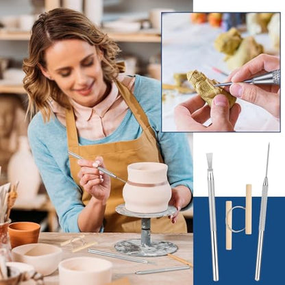 Yayatty Polymer Clay Tools, Acrylic Clay Roller, Acrylic Sheet, Rotary Cutting Mat, Round Polymer Clay Cutters with Clay Slicer Blade for Pottery and Sculpture (13 PCS) - color: 13 PCS