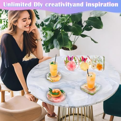 YOILES Deep Coaster Resin Molds Silicone,Epoxy Resin Molds | Octagon Round Square Silicone Molds for Resin Casting Craft Mold for Flower Preservation DIY Art (Mixed)