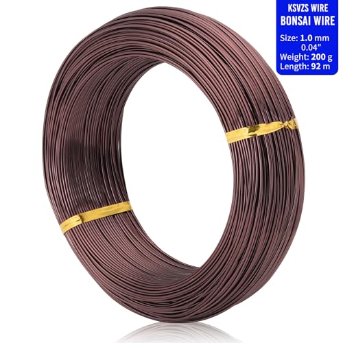 Bonsai Training Aluminum Wire, 1.0mm 18 Gauge Bronze 200g, Bendable Anodized Craft Wire, Flexible Armature Wire for Bonsai Tree Shaping, DIY Handcraft and Model Making(Bronze-1.0) - color: Brown, size: 18 Gauge