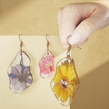 Attuslla Resin Molds - Silicone Earring Moulds with Ear Hooks and Jump Rings for DIY Epoxy Resin Jewelry Making - color: Style 11