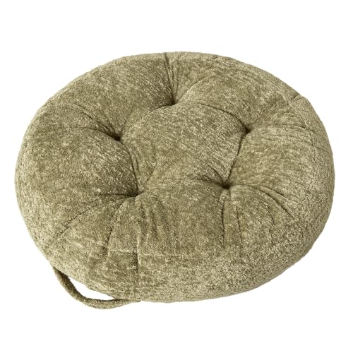 Floor Cushion Pillow, Portable Large - color: Round, Green