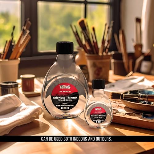 U.S. Art Supply Odorless Mineral Spirits for Cleaning 125ml | Solvent for Artists, Odorless Paint Thinner for Oil Painting - size: 4.2 Fl Oz (Pack of 1)