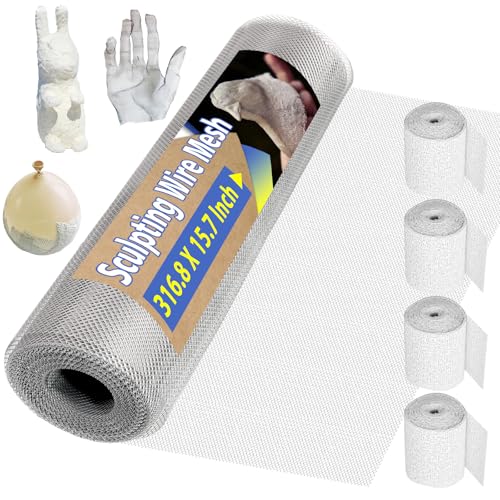 Sculpting Wire Mesh Roll for Art Crafts, Clay Sculpture (15.7 X 316.8 Inch) | Aluminum Wire Mesh, Moldable Sculpting Mesh, Craft Wire Mesh for Sculpture Projects, DIY Home Decoration - size: 15.7 X 316.8 Inch