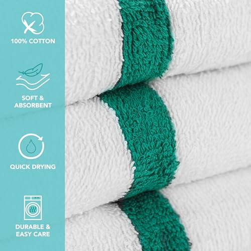 Arkwright White Hand Gym Towels - Pack of 12 - Bulk 100% Cotton Soft Quick Dry Sweat Absorbent Hotel Quality Towels for Workout, Bathroom, Spa, Pool, 16 x 27 in, Green - color: Green, size: 16 x 27 in. (Pack of 12)