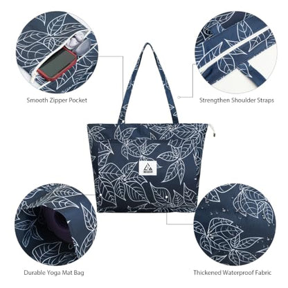 IwIeIaIrI Yoga Tote Mat Bag Carrier for Women with Mat Holder - color: Blue