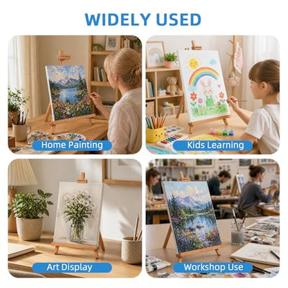 4 Pack Beechwood 25’’ Tabletop Easel Display Stand Set for Painting | Holding Canvas Up to 22 1/2 Inches High, Artist A-Frame Tripod with Rubber Feet, Portable Photo and Sign Holder - size: 4 Pack