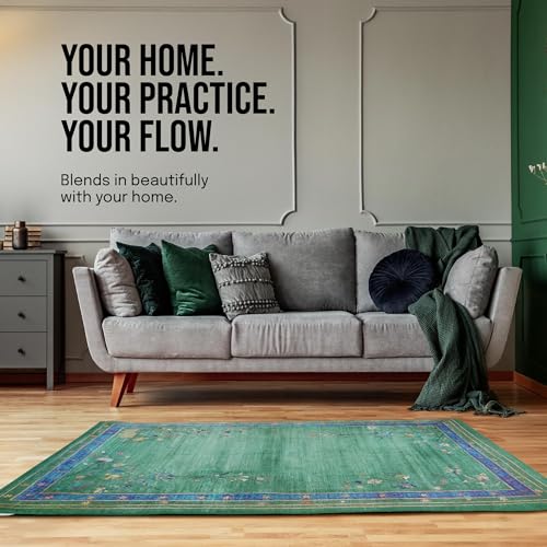 gogoKIWI Hot Yoga Mat Towel for 6 x 4 ft Mats, Eden Green & Blue - color: Eden Green & Blue