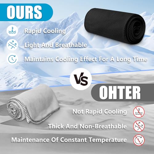 4 Pack Cooling Towels, Soft Breathable Cooling Towels for Neck and Face | Microfiber, Gym, Men, Women, Waterproof Bag, Carabiner, Yoga, Golf, Hiking, Running, athletes, gift, Blue, Green, Pink, Black - color: Light Blue/Royal Blue/Black/Grey