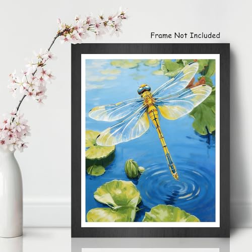TFIAVSIN Paint by Numbers Kit for Adults Beginner - Serene Dragonfly Pond Painting Kit with Acrylic Paints, Brushes & Numbered Canvas, Relaxing Nature Art for Home Decor, 16x20 Inch - color: Dragonfly