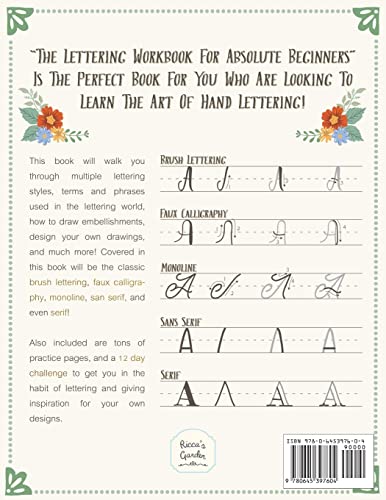 The Lettering Workbook for Absolute Beginners: A Simple Guide to Hand Lettering & Modern Calligraphy