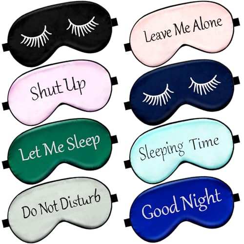 Geyoga 8 Pack Silk Funny Sleep Masks for Women Sleep, Retro Colors - color: Retro Colors