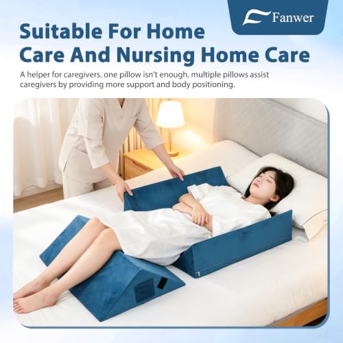 Fanwer Positioning Wedge Pillow for Side Sleeping (3 in 1),23.6",Lake Blue - color: Lake Blue, size: 23.6in