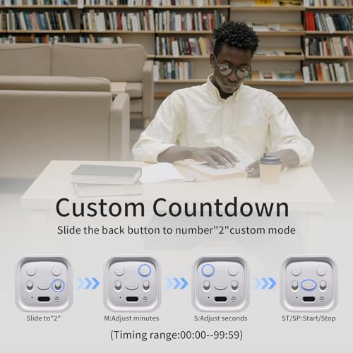 Productivity Timer Flip Gravity Sensor Cube Timer Countdown & Countup,Mute & Vibrate & Sound，5/10/30/60min & Custom Timing, Perfect for ADHD,Work,Learning,Kitchen Cooking (1White) - color: White