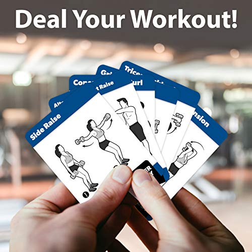 QUICKFIT Dumbbell Exercise Cards - Fitness Playing Cards with Over 50 Dumbbell Workouts - 2.5" x 3.5" (Standard Playing Card Size)