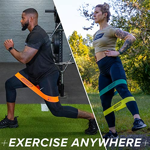 Serious Steel Fitness 패브릭 미니 루프 미끄럼 방지 저항 밴드 세트 | 워밍업, 물리 치료, 둔근 훈련, 속도 및 민첩성 운동 밴드 - color: 멀티 컬러 세트