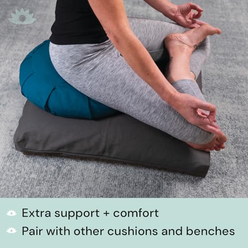 Zabuton, Eclipse line, Buckwheat Filled Meditation Cushion, 23" x 23" - color: Anthracite Grey