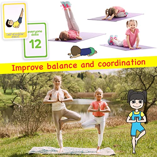 Yoga Cards for Kids, Play Yoga Games with 20 Poses, 52 Cards | Memory Matching, Go Fish & Snap, Yoga Pretzel Exercise Flashcards for Classroom, Homeschool PE, Instructions, Ages 3+ - style: Kids Yoga Cards