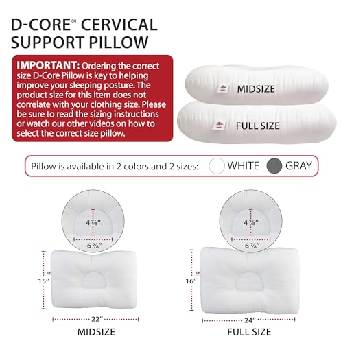 Ergonomic Cervical Pillow for Neck Pain Relief Back & Side Sleepers MID GR - color: Gray, size: Midsize