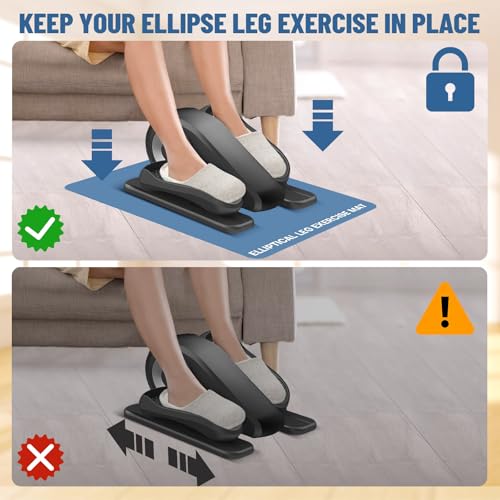Under Desk Elliptical Mat - Non-Slip Exercise Equipment for Peloton Bike, Small Exercise Mat for Desk Workout Equipment - color: Sky Blue 1 Pc