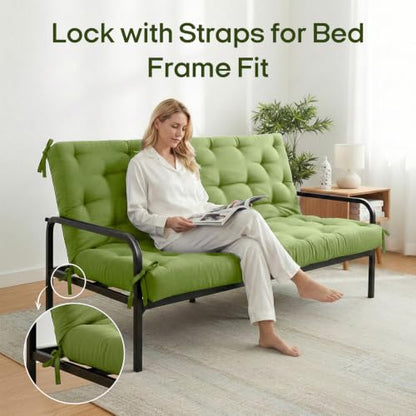 Syrinx Water Resistant Japanese Floor Mattress Futon, Full Size 75"x54" - color: Green, size: Full(75"L x 54"W x 4"Th)