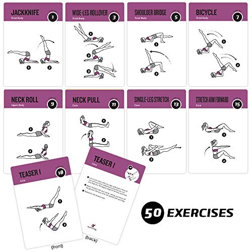 NewMe Fitness Pilates Workout Cards - 50 Card Exercise Deck - style: Pilates
