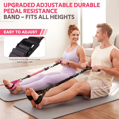 WALITO 15 PCS Pilates Kit, Adjustable Pedal Resistance Band with Handle, Figure 8 Resistance Band for Exercise Women, At Home Workout Equipment Set with Yoga Ball & Booty Bands for Full Body Gym - color: Black