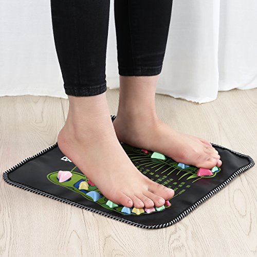 rosenice Foot Massage Pad, Acupressure Reflexology Mat 13.38 Inch | Stone-Style Textured Mat for Foot Massage, Relaxation Routines, Desk Breaks, Walking Practice and Home Use