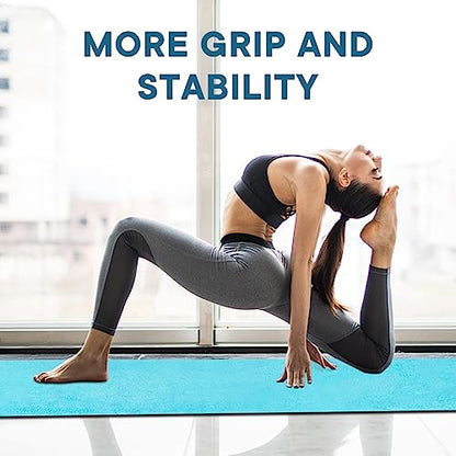 Yoga Towels, Non Slip Hot Yoga Mat Towel with Grip Dots,Super-Absorbent Soft Microfiber Yoga Blanket for Pilates, Fitness and Workout 72inch x 24inch - color: Light Blue
