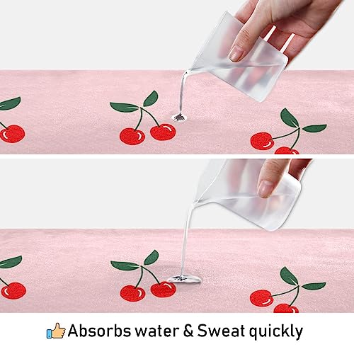 Yoga Mat Towel Cherry Fruit, 73" x 27" - color: Cherry Fruit