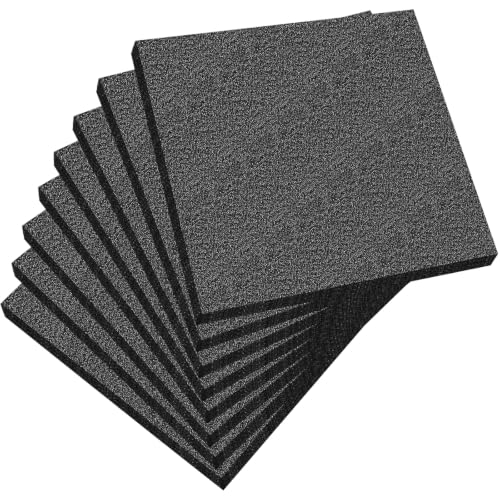 Frienda 8 Pcs Polyethylene Foam Sheet, 12 x 12 x 0.5 Inch Cuttable Packing Foam Pad Cushioning for Tool Box, Cases Craft Shipping Moving and Storage (Black) - color: Black