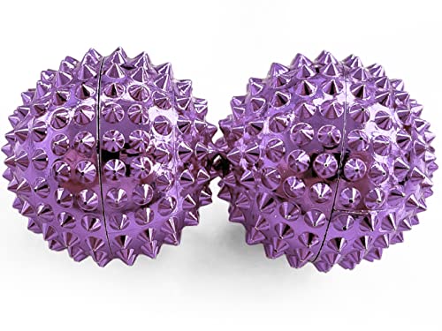 2X Spiky DBT Skill Balls | 1.25 inch | Magnetic Stress Relief Balls | Spiky Massage Balls for Relaxation, Tension Release, Focus & Mobility (Purple) - color: Purple, size: 1.25 Inch