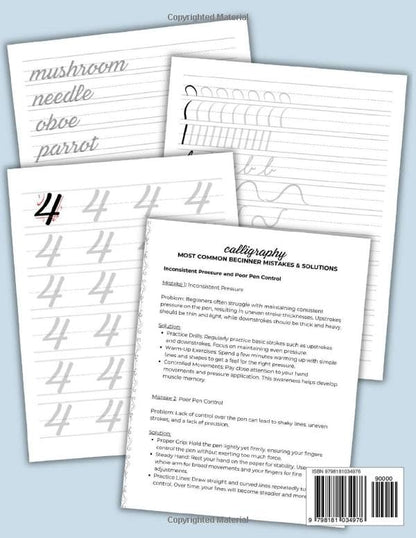 Calligraphy Practice Workbook for Beginners: Master Letters, Words and Basic Strokes