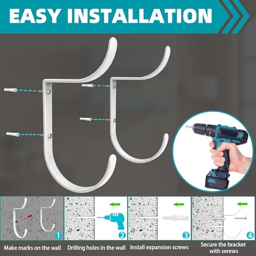 Yoga Mat Holder Wall Mount，No-Tie Mat Storage Rack With Rubber Coating | for Exercise Mat，Pilates Mat，Hanging Foam Roller and Home Gym Equipment Accessories - color: 2-Tiers （yoga mat holder）