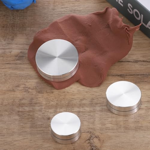 3 Pack Pottery Throwing Trimming Spinner Set, Silver Ceramic Clay Pottery Wheel Ceramic Tools Small Rotary Clay Tools for Professional Potters and Hobbyists (30 mm/38 mm/45 mm)
