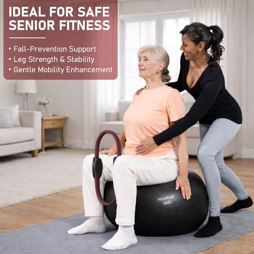 PhysKcal Pilates Ring, 15-Inch Magic Circle with Thick Padded Handle - color: Plum