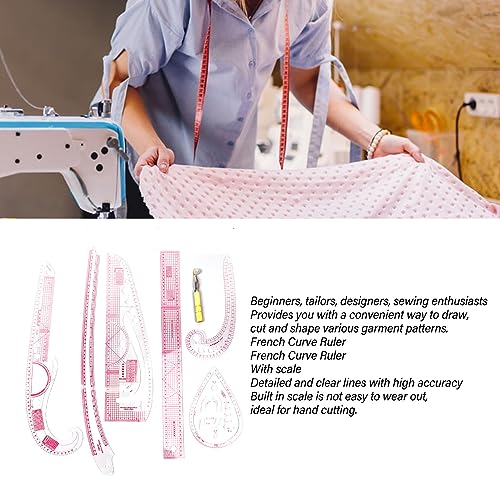 7PCS French Curve Ruler Set, High Accuracy Complete Tools Hip Curve Ruler with Scale, Sewing Ruler | Sewing Tools | Sewing Rulers | Craft Ruler for Beginners Tailors Pattern