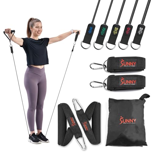 Sunny Health & Fitness Resistance Band Set/Ankle Strap for Home Gym - style: NO. 089-COMBO